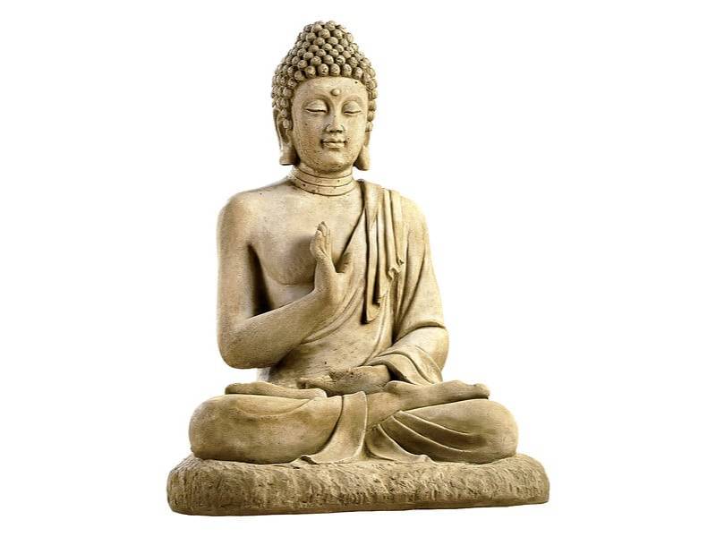 W Hairie Grandon - Statue Bouddha Hindou Assis Béton Ciré Noir - HAIRIE