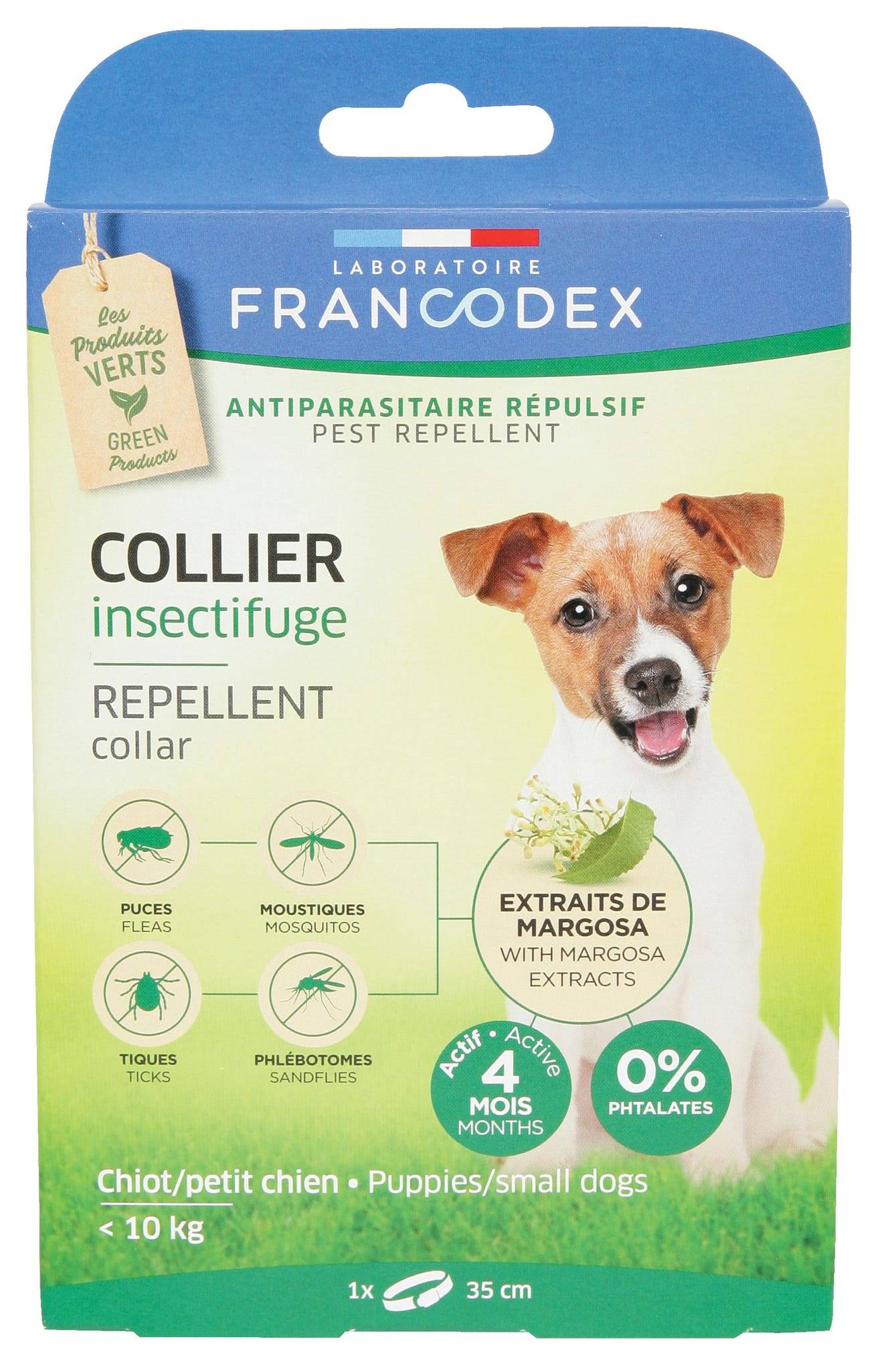 Collar insecticida cachorros perros pequeños -10kg 35 cm - FRANCODEX - Imagen 1