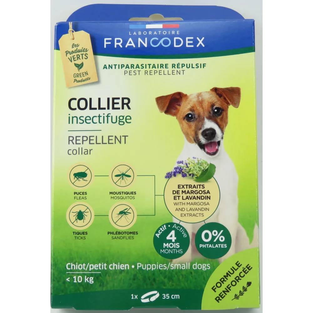 Collar insecticida cachorros perros pequeños -10kg 35 cm - FRANCODEX - Imagen 2