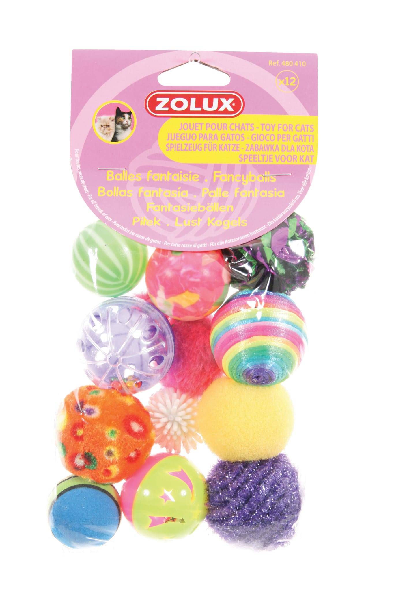 Zolux - Juguete para gatos bolas de fantasía - Imagen 2