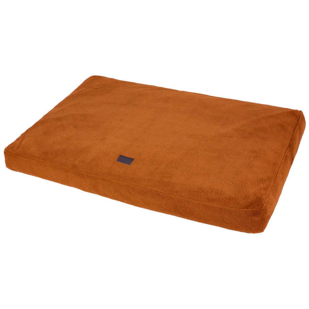 Matelas Chien Tissu Peluche Marron Orange L110xl75xH9 cm Home - WOUAPY - Imagen 2