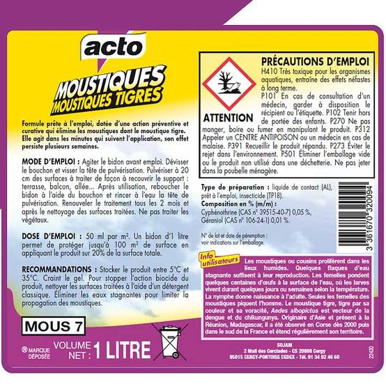 Acto - Liquide moustiques prêt à l'emploi 1 L - ACTO - Image 4