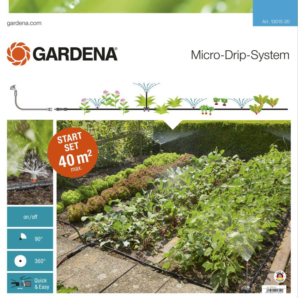 Kit d'arrosage goutte-à-goutte GARDENA pour massifs et potagers - Image 1