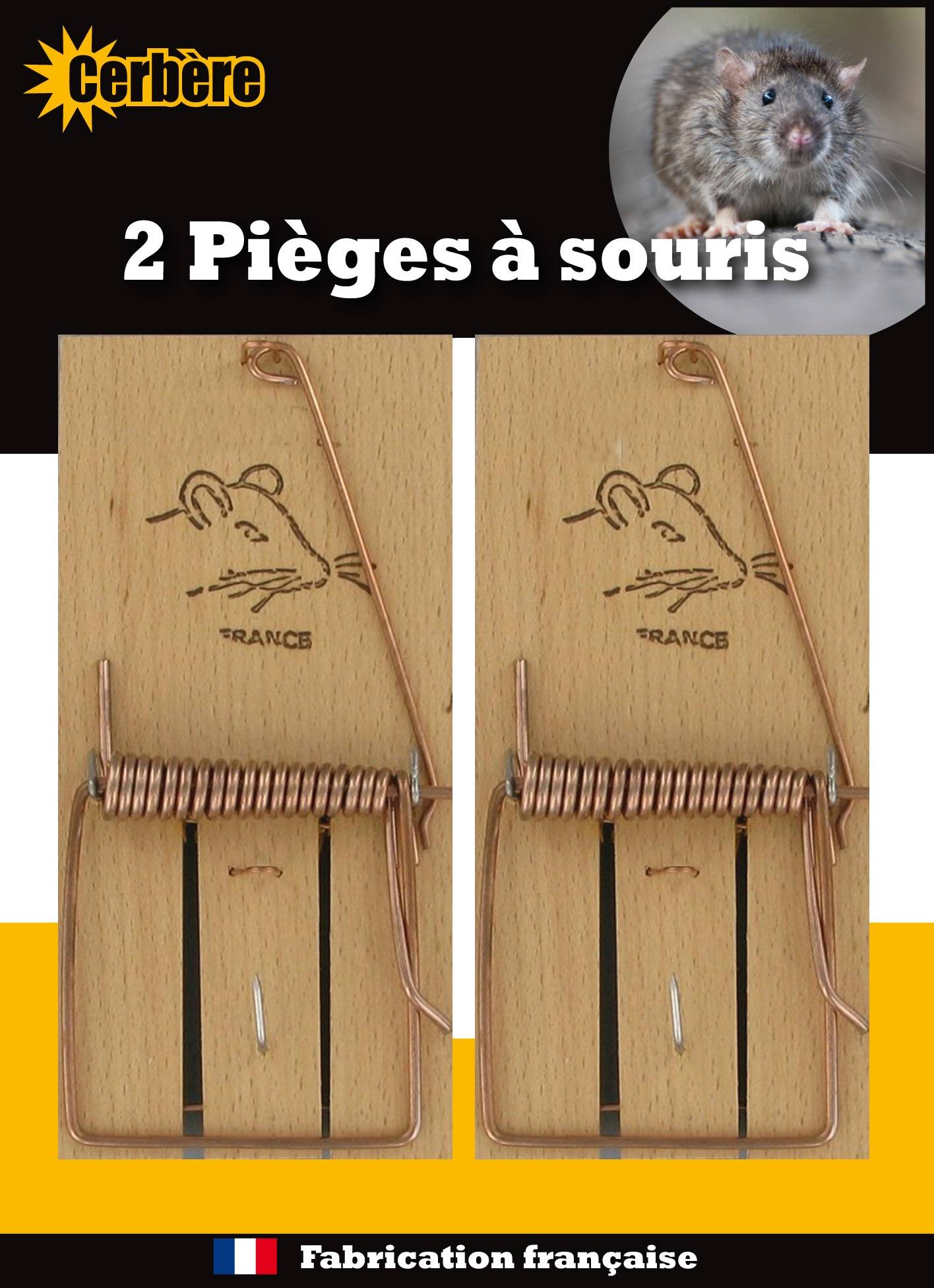 Cerbère - Cerbère - Tapettes souris bois x2