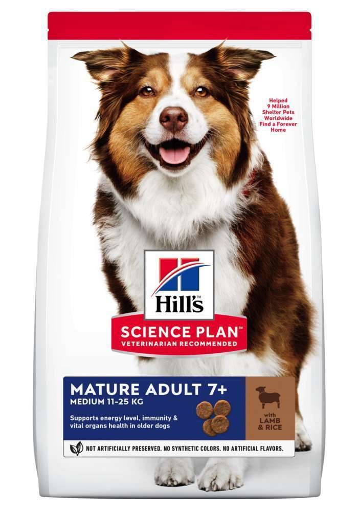 Hill's Pet Nut - Croquettes pour Chien Mature Adulte 7+ Medium Agneau & Riz 12kg - Science Plan Hill's - Image 1
