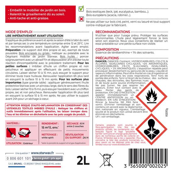Starwax - Huile Protectrice Teck et Bois Exotiques - STARWAX - Image 2