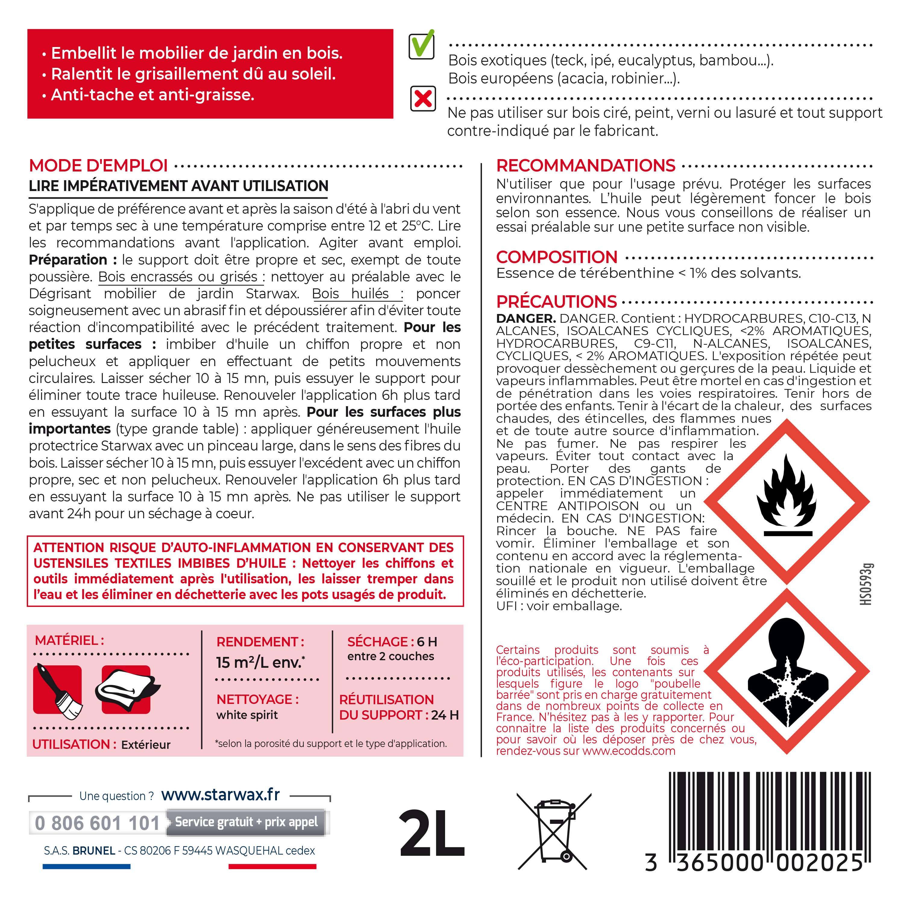Starwax - Huile Protectrice Teck et Bois Exotiques - STARWAX - Imagen 2
