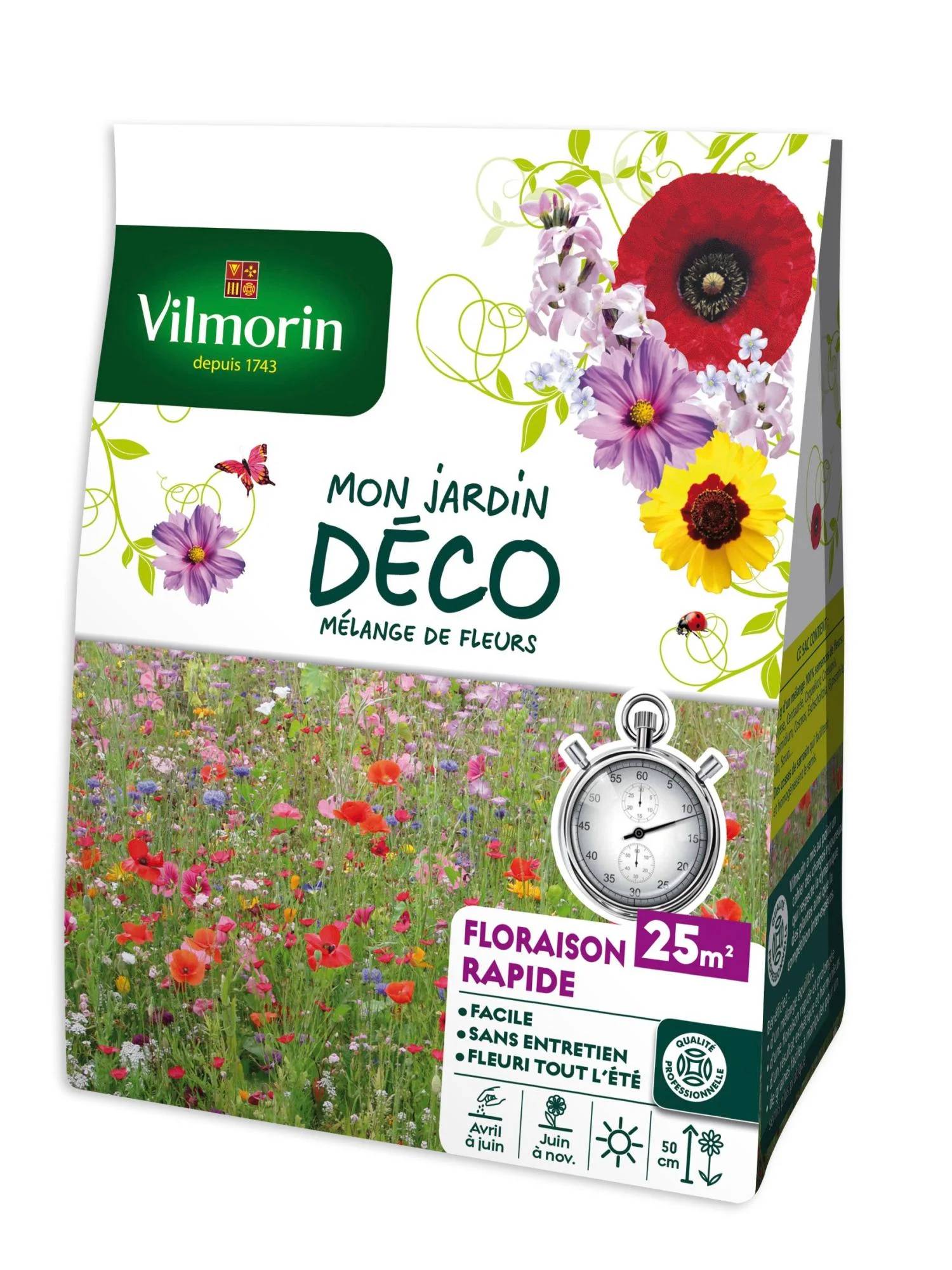 Sachet graines Mélange de fleurs floraison rapide - VILMORIN - Image 1