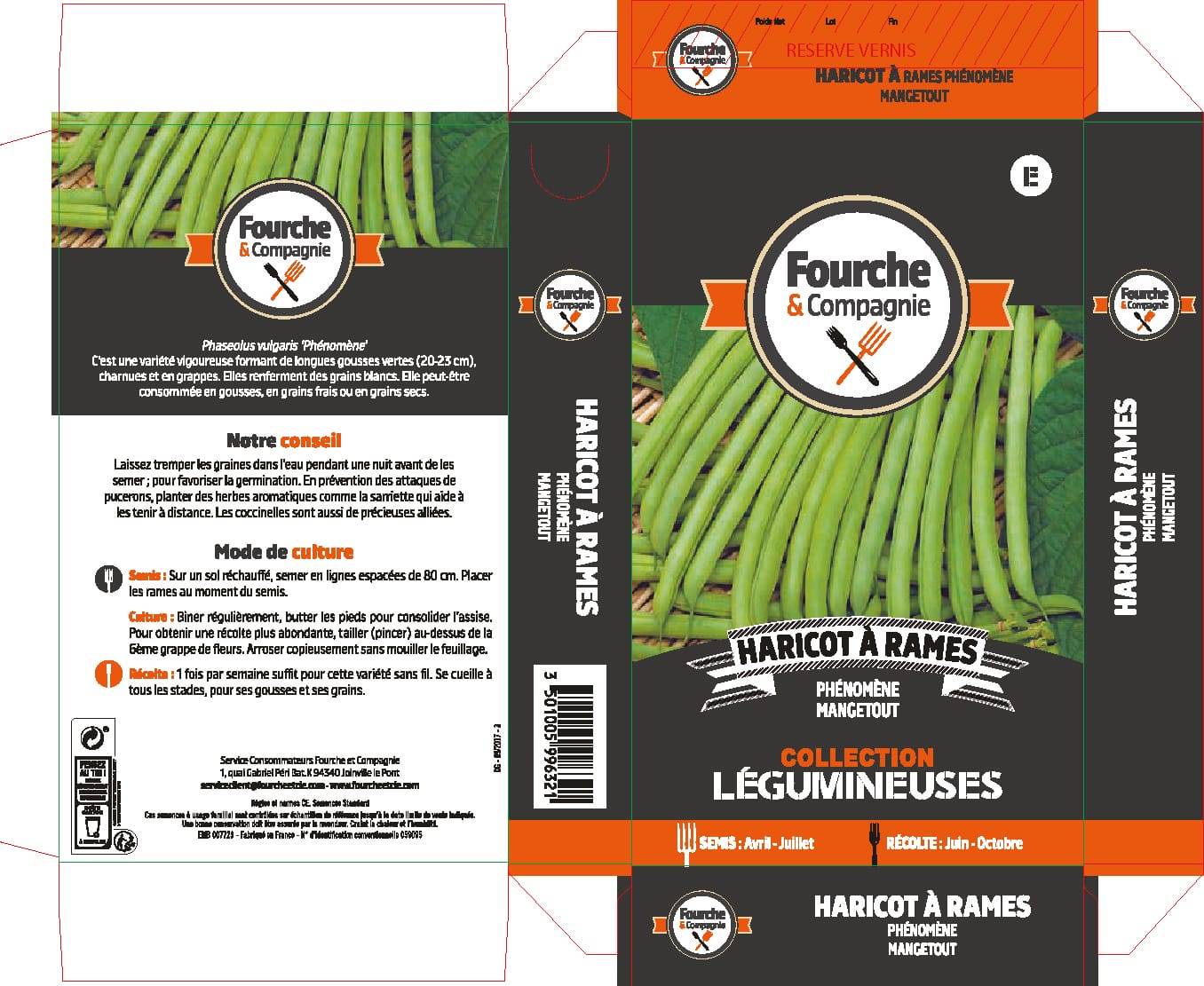 Fourche & Compagnie - Fourche & Cie - Graines de Haricot a rames phénomène