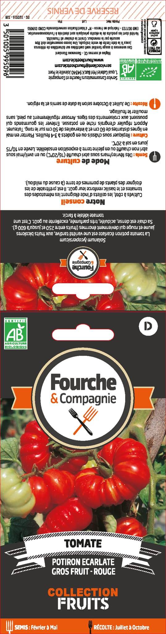 Fourche & Compagnie - Graines de Tomate potiron écarlate
