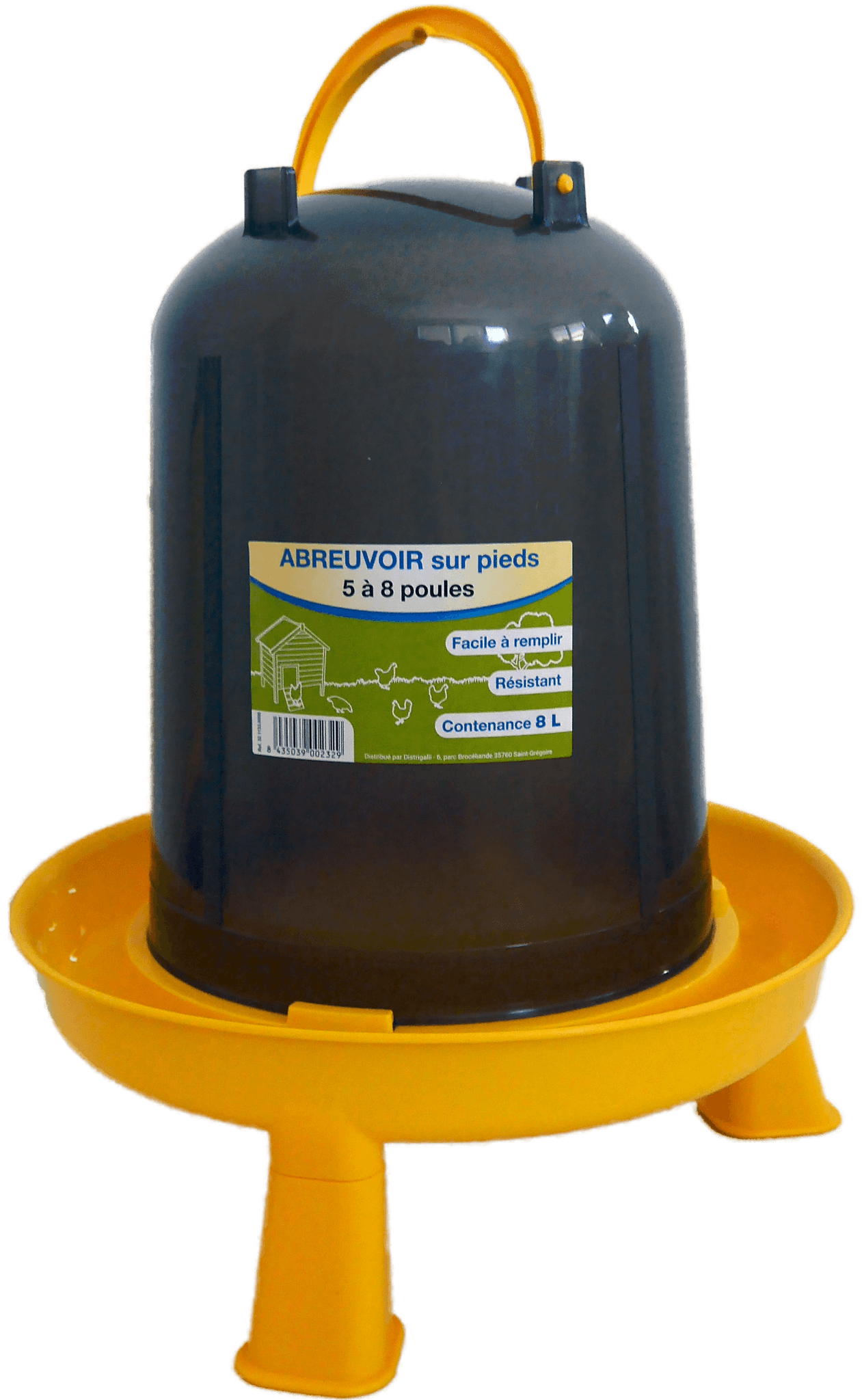 Abreuvoir baïonnette sur pieds 8l - L.32 x l.32 x H.37 cm