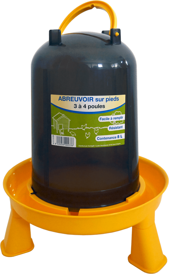 Abreuvoir baïonnette sur pieds 5 L - L.27 x l.27 x H.34 cm