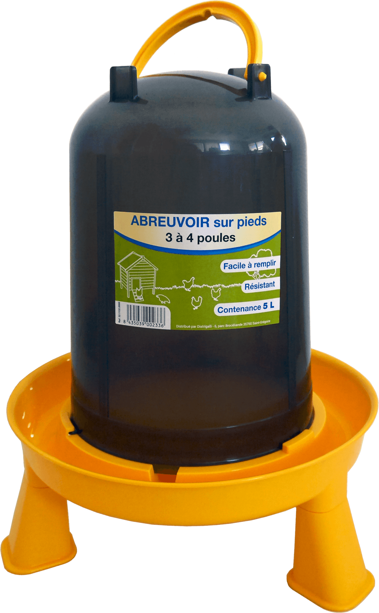 Abreuvoir baïonnette sur pieds 5 L - L.27 x l.27 x H.34 cm