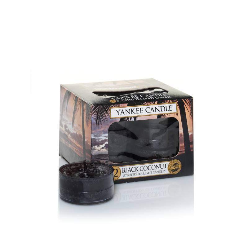 Yankee Candle - 12 Velas de té - Coco negro