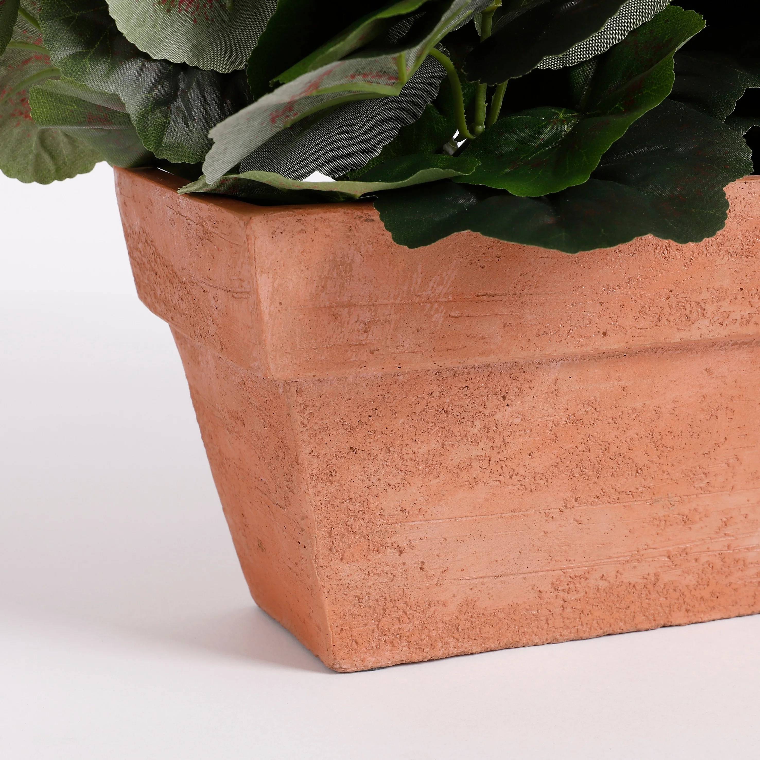 Mica Decorations - Géranium blanc artificiel en jardinière L.29 x l.13 x H.40 cm - Image 5