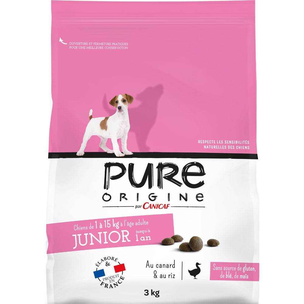 Pure Origine - Croquettes chiot petite/moyenne taille canard 3kg - Pure Origine