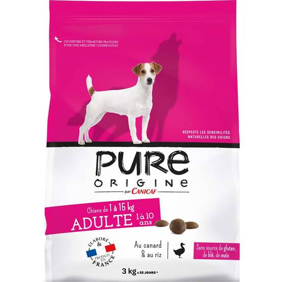 Pure Origine - Croquettes chien petite/moyenne taille canard 3kg - Pure Origine