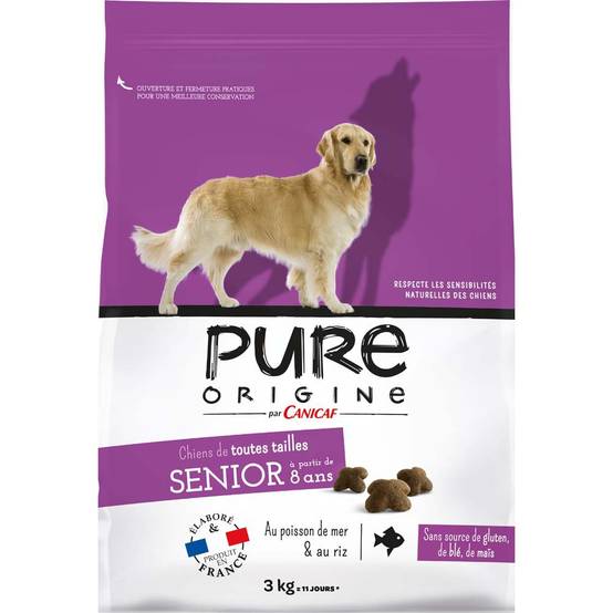Pure Origine - Croquettes chien senior toutes tailles poisson 3kg - Pure Origine
