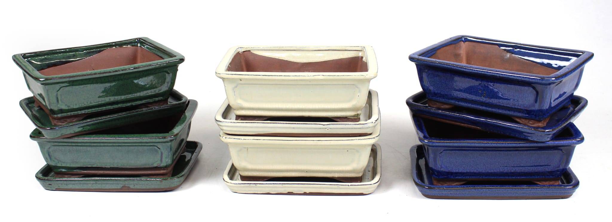 BASIC CLASS Maceta rectangular 20 cm con plato colores