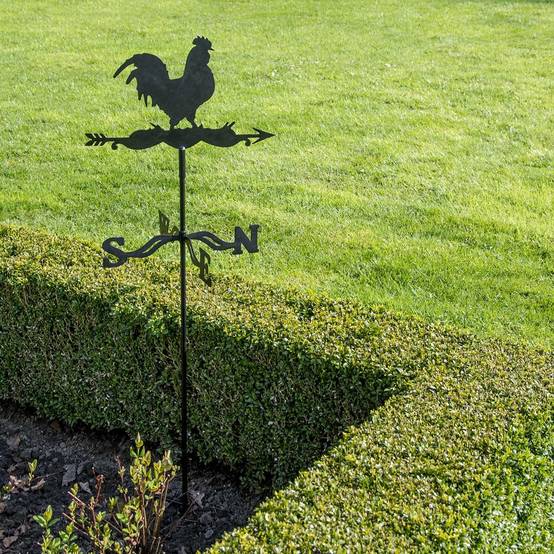 Girouette coq en métal noir L.45 cm H.134.3 cm - Esschert design - Image 1