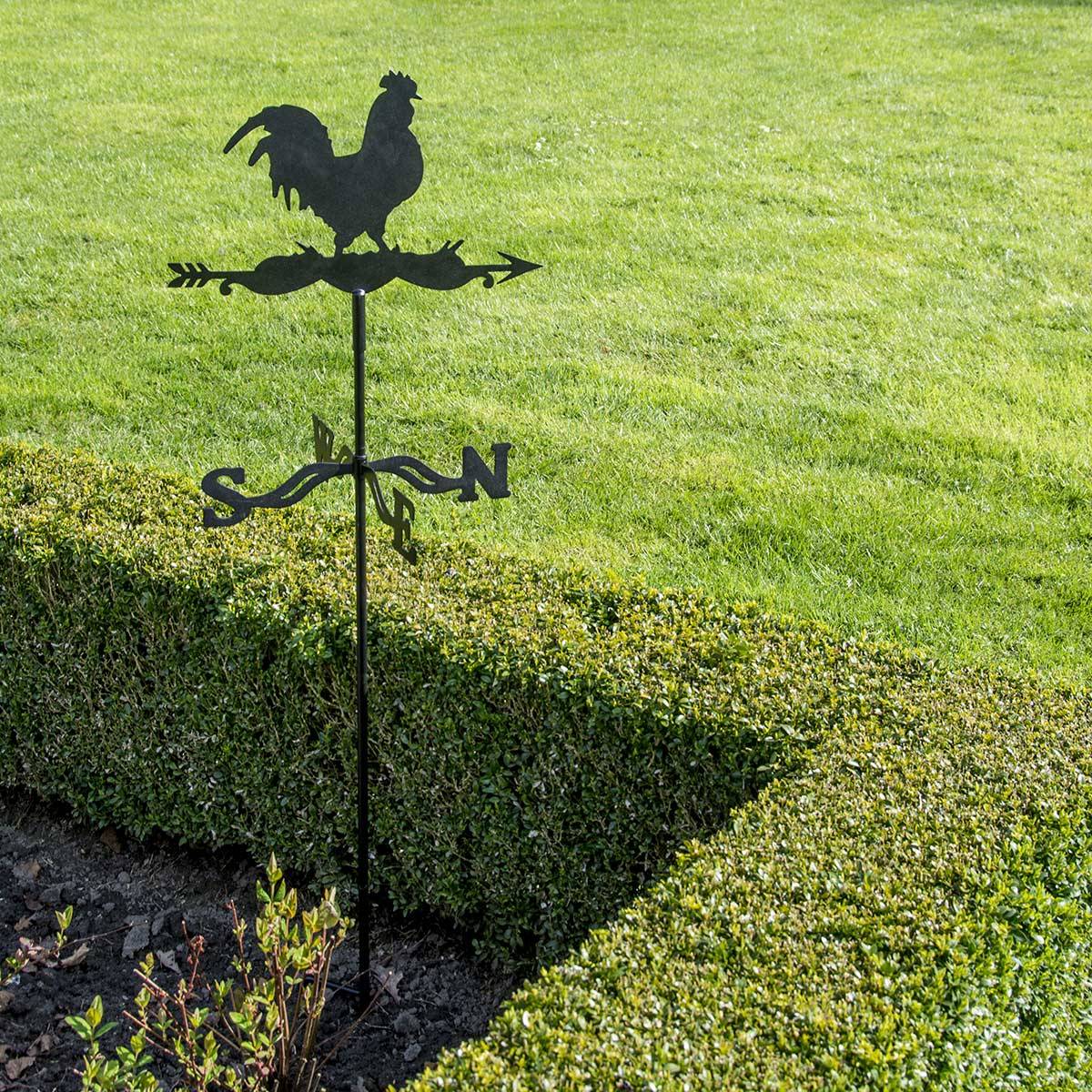 Girouette coq en métal noir L.45 cm H.134.3 cm - Esschert design - Image 1