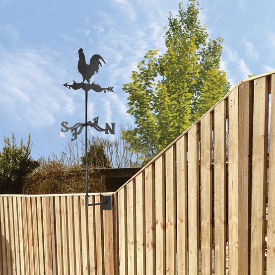 Girouette coq en métal noir L.45 cm H.134.3 cm - Esschert design - Image 4