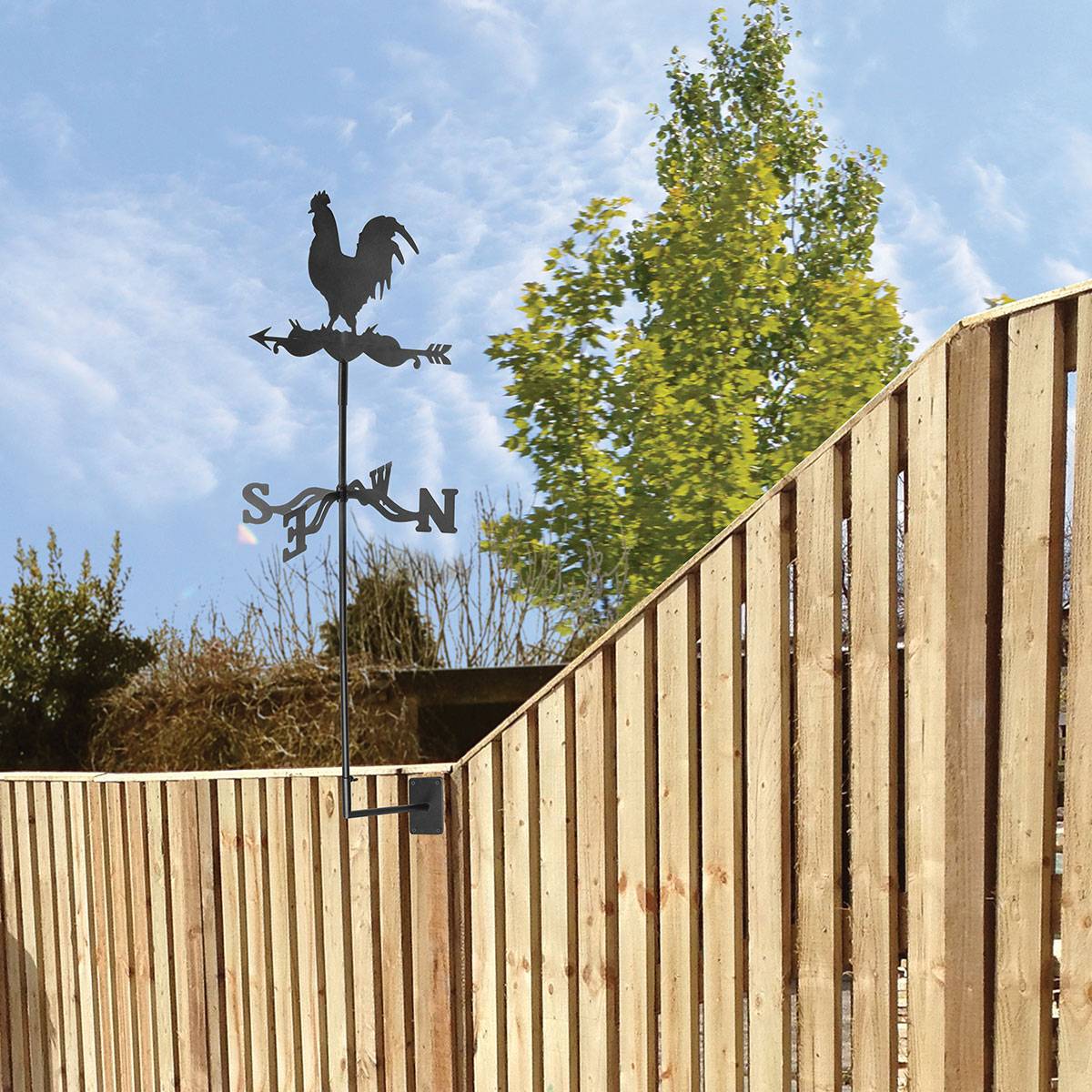 Girouette coq en métal noir L.45 cm H.134.3 cm - Esschert design - Image 4