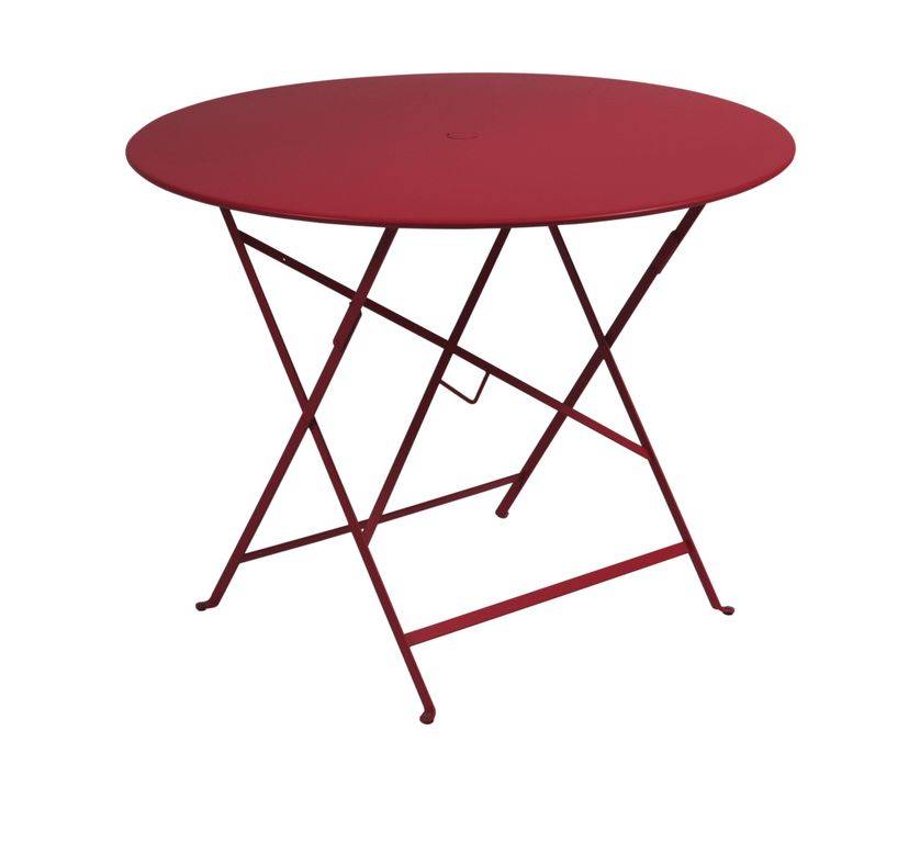 Fermob - Table de jardin ronde pliante acier piment 4 personnes Bistro Fermob - Image 1