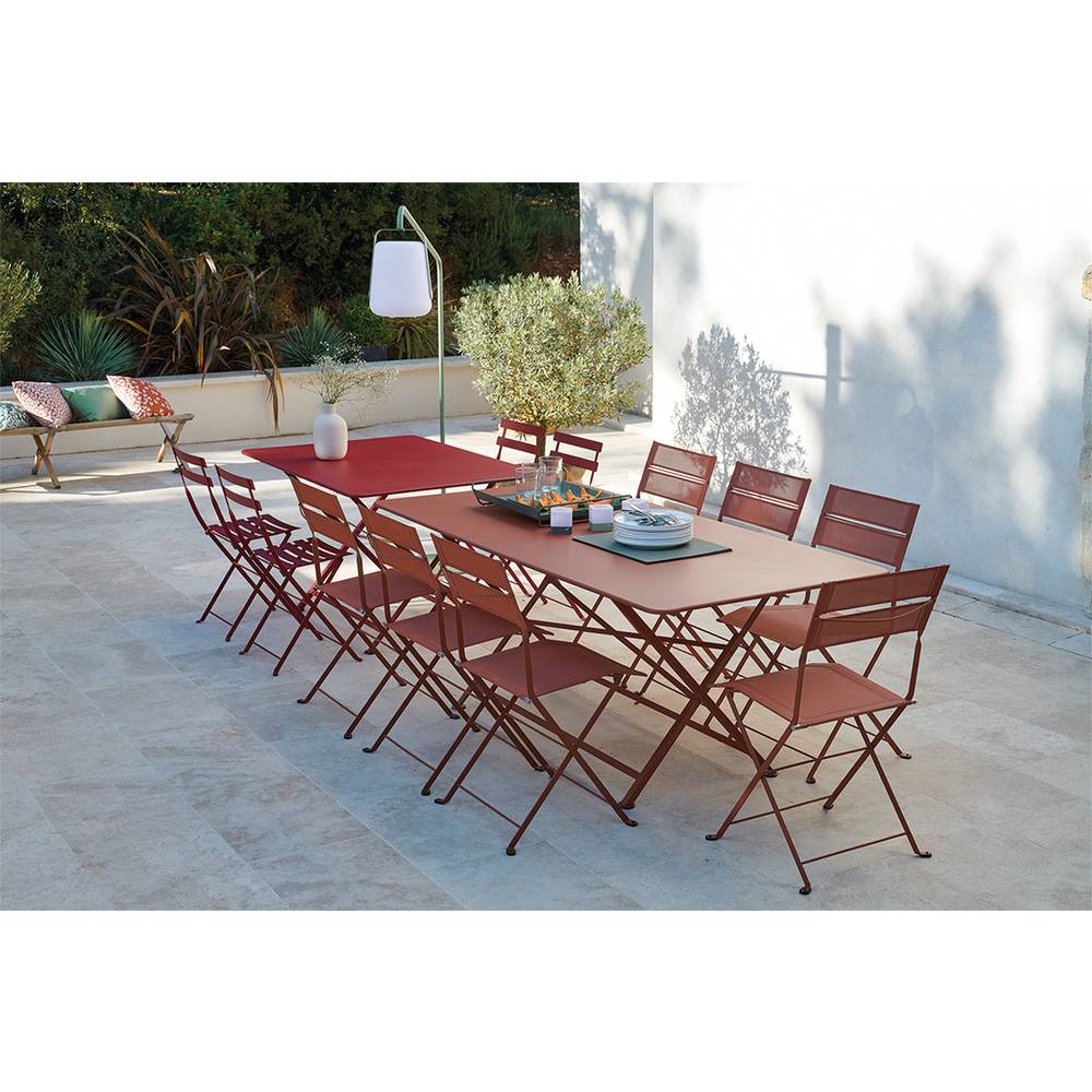 Fermob - Table de jardin carrée pliante acier piment 8 personnes Cargo Fermob - Image 7