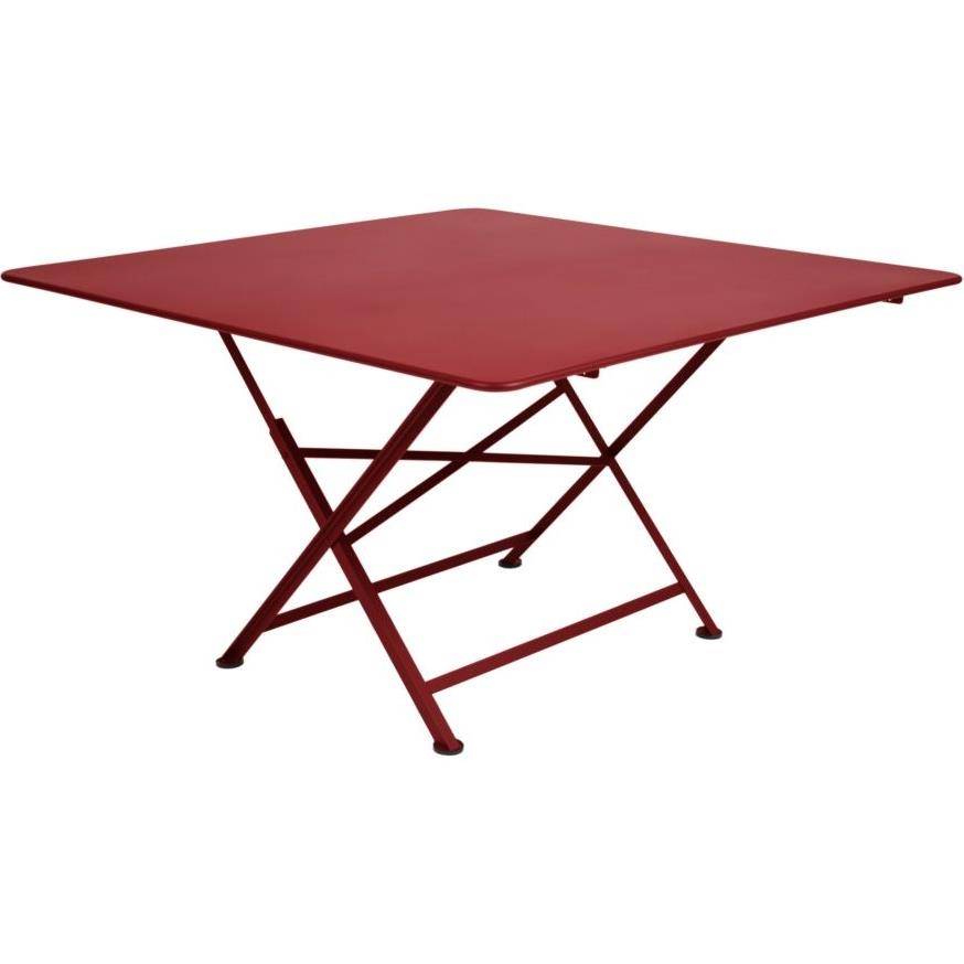 Fermob - Mesa de jardín cuadrada plegable acero pimiento 8 personas Cargo Fermob