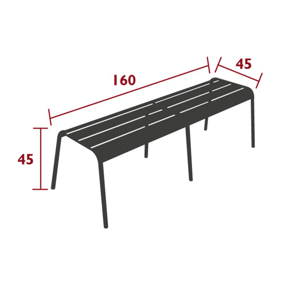 Fermob - Banc de jardin acier piment 3 personnes XL Monceau Fermob - Image 3