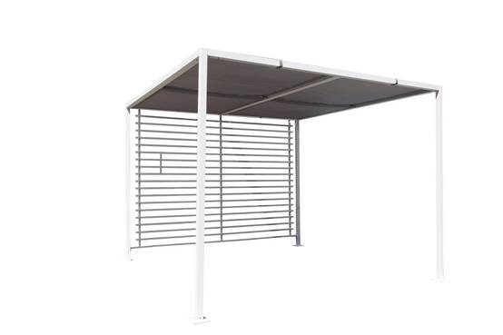 Ecloz - Tonnelle Orlando aluminium 2,8 m x 2,8 m blanc - ECLOZ