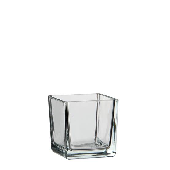 Lotty vase carre verre transparent - L.8 x l.8 x H.8cm
