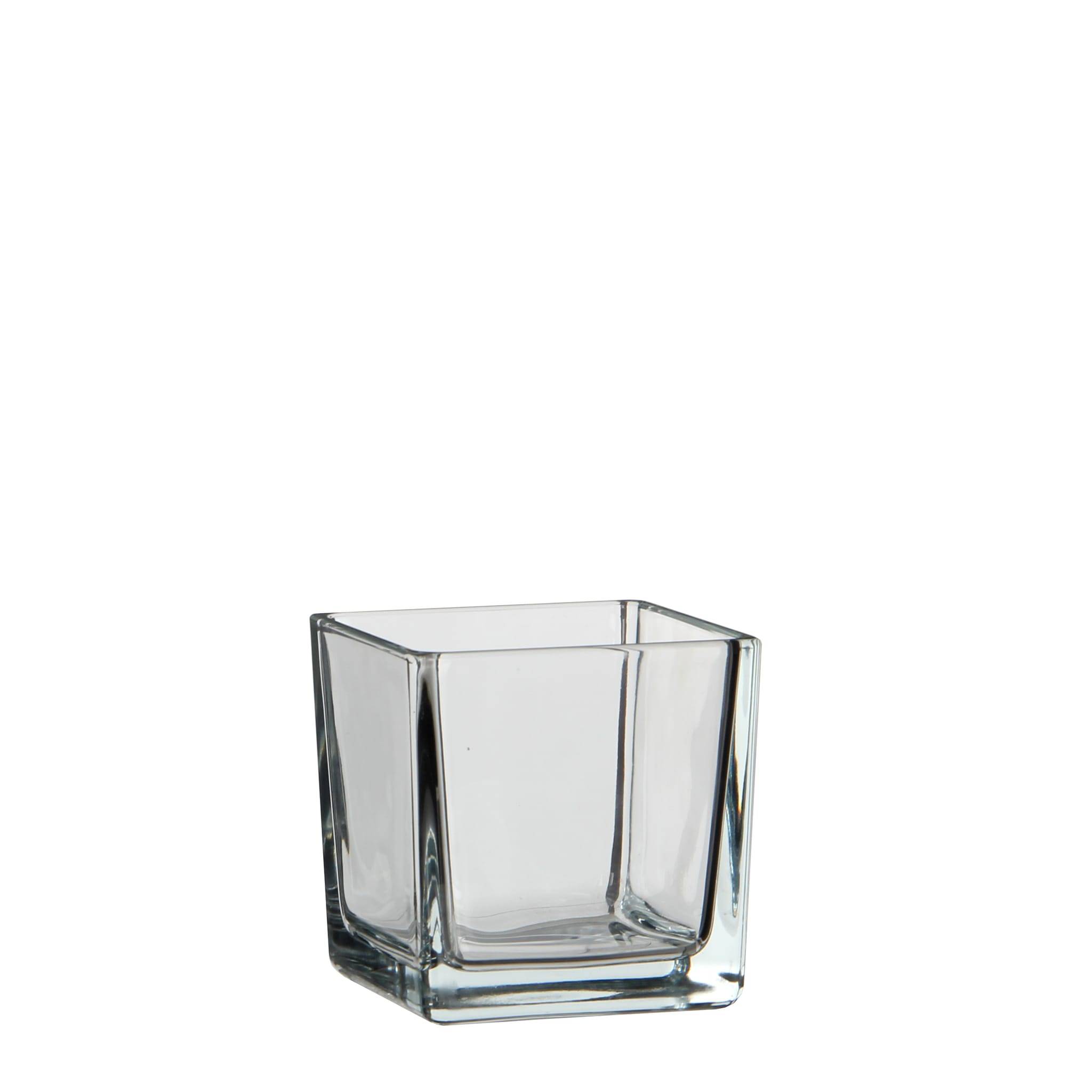 Lotty vase carre verre transparent - L.8 x l.8 x H.8cm