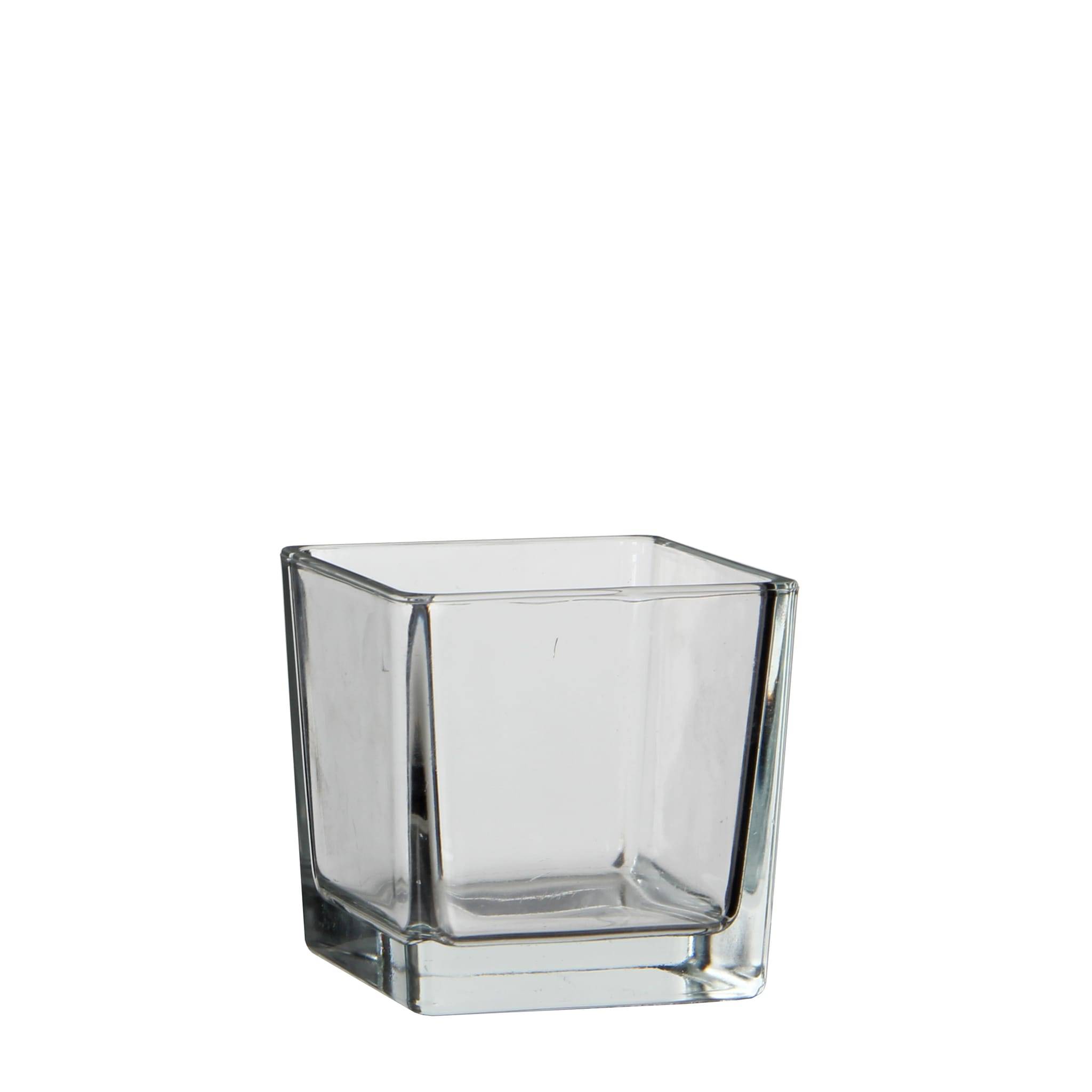 Mica Decorations - Lotty Jarrón Cuadrado Transparente L.10 x l.10 x H.10 cm