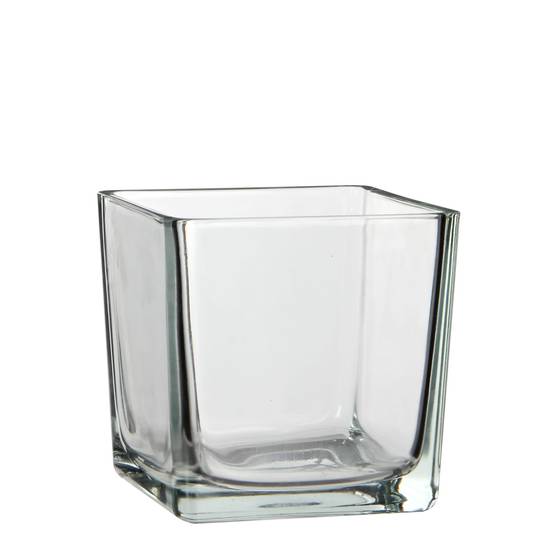 Lotty vase carre verre transparent - L.14 x l.14 x H.14cm