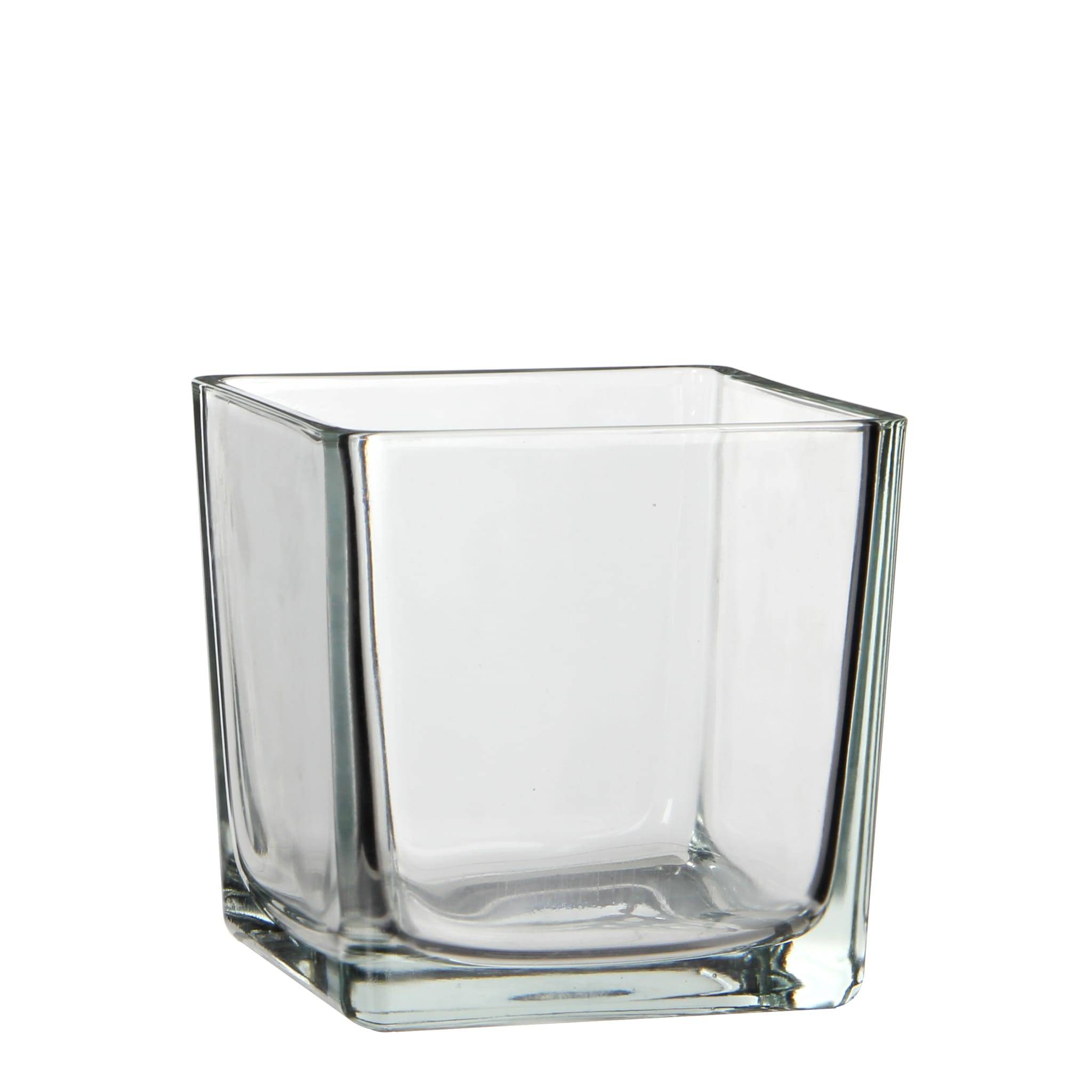 Lotty vase carre verre transparent - L.14 x l.14 x H.14cm