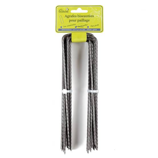 La Cordeline - Agrafes Biseautées Lot de 12 Métal L.20 x l.5 x H.20 cm - LA CORDELINE