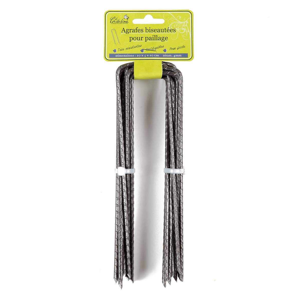 La Cordeline - Grapas Biseladas Lote de 12 Metal L.20 x l.5 x H.20 cm - LA CORDELINE