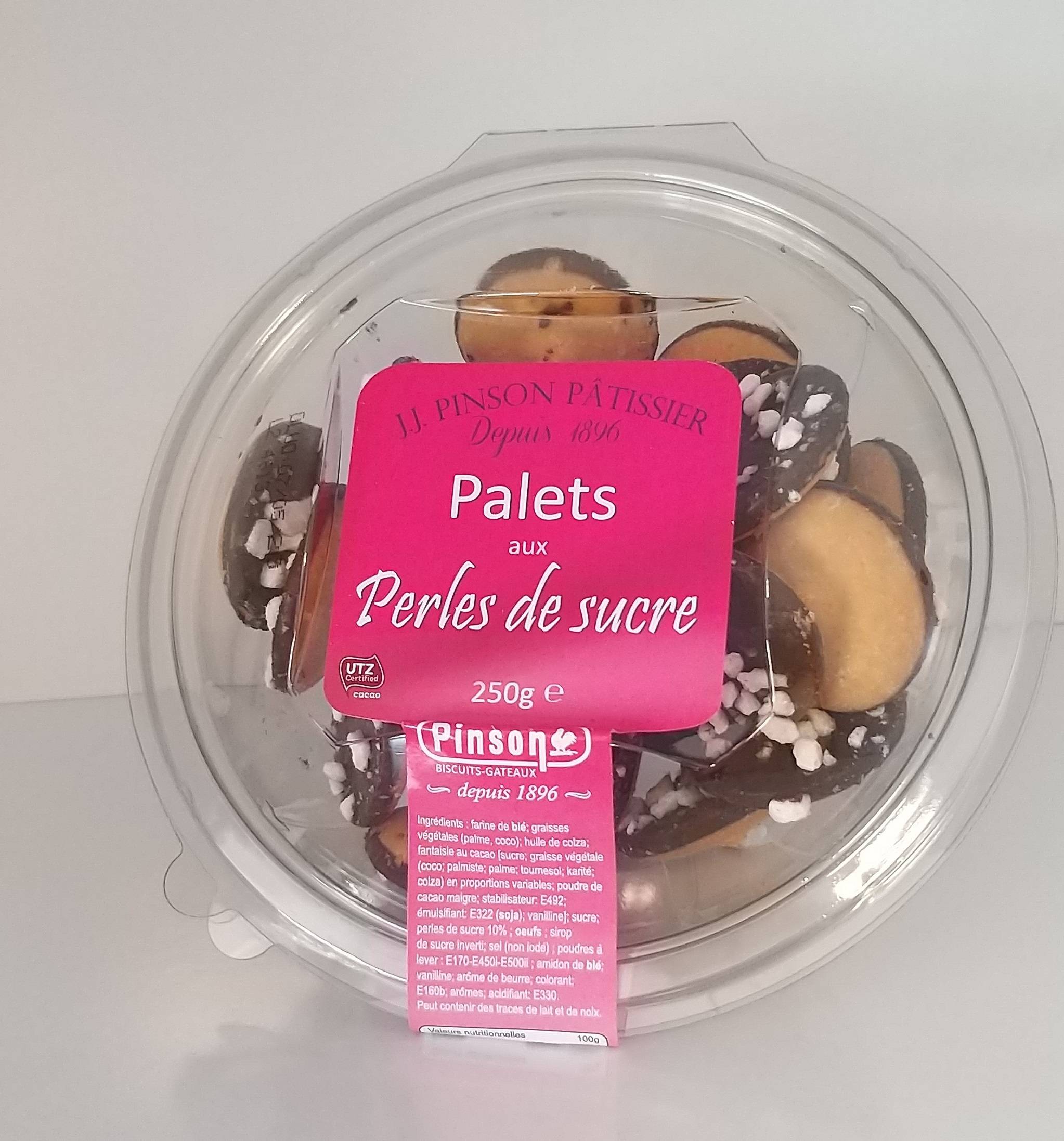 J.J. Pinson Pâtissier - Bol de Palets aux Perles de Sucre 250g - Image 1