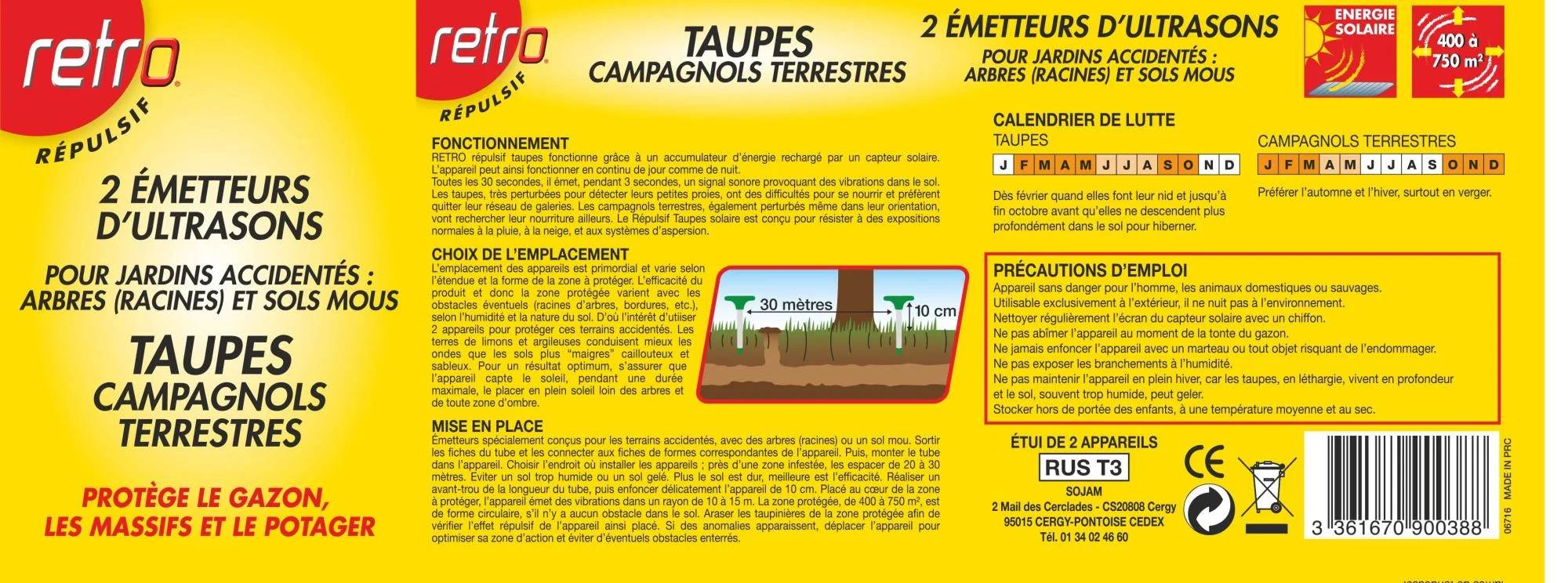 Ultrasons répulsifs taupes RETRO - Imagen 4