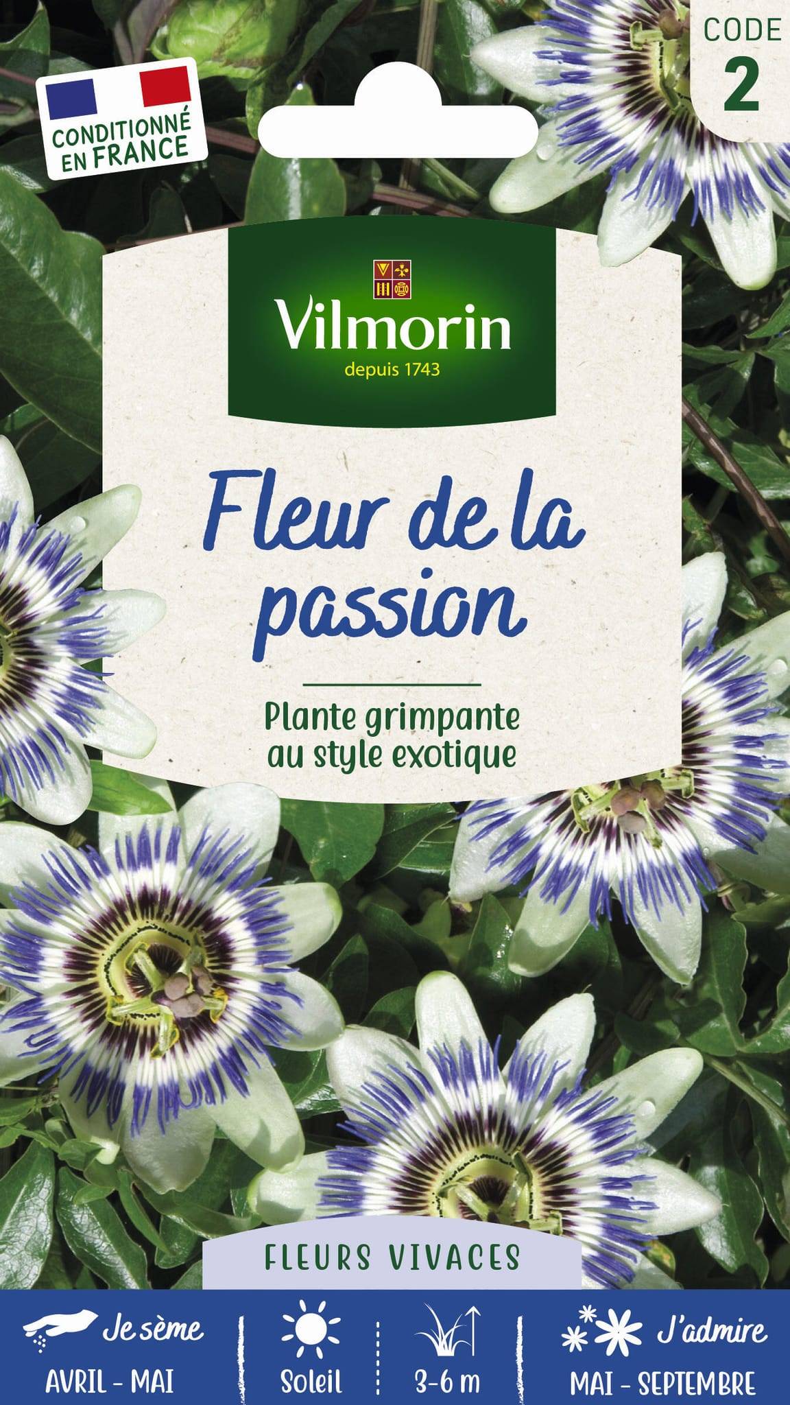 Vilmorin - Fleur de la Passion  serie 2 sachet graines 0,3 g - Vilmorin - Image 1