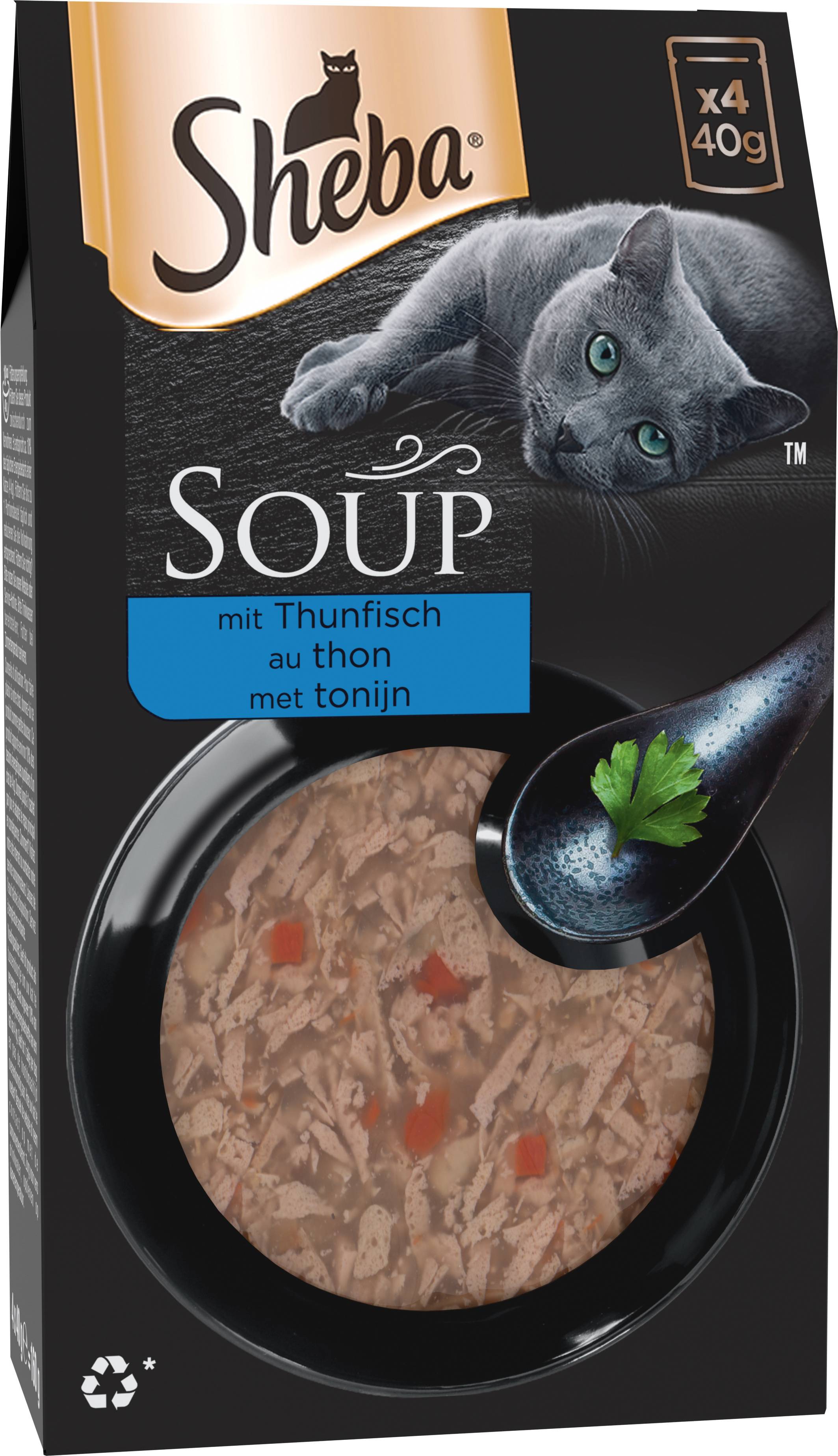 Sheba - SHEBA Soupe Sachets fraîcheur aux filets de Thon pour Chat 4x40g