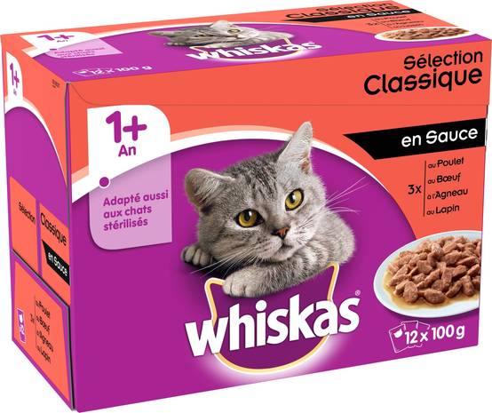 Whiskas - Whiskas - Sachets Classique en sauce pour chat 1+ - 12 x 100 g