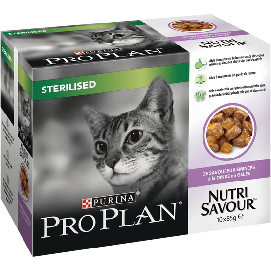 Purina Pro Plan - Purina Pro Plan - Chat Nutrisavour Sterilised Dinde x10 85 g - Image 1