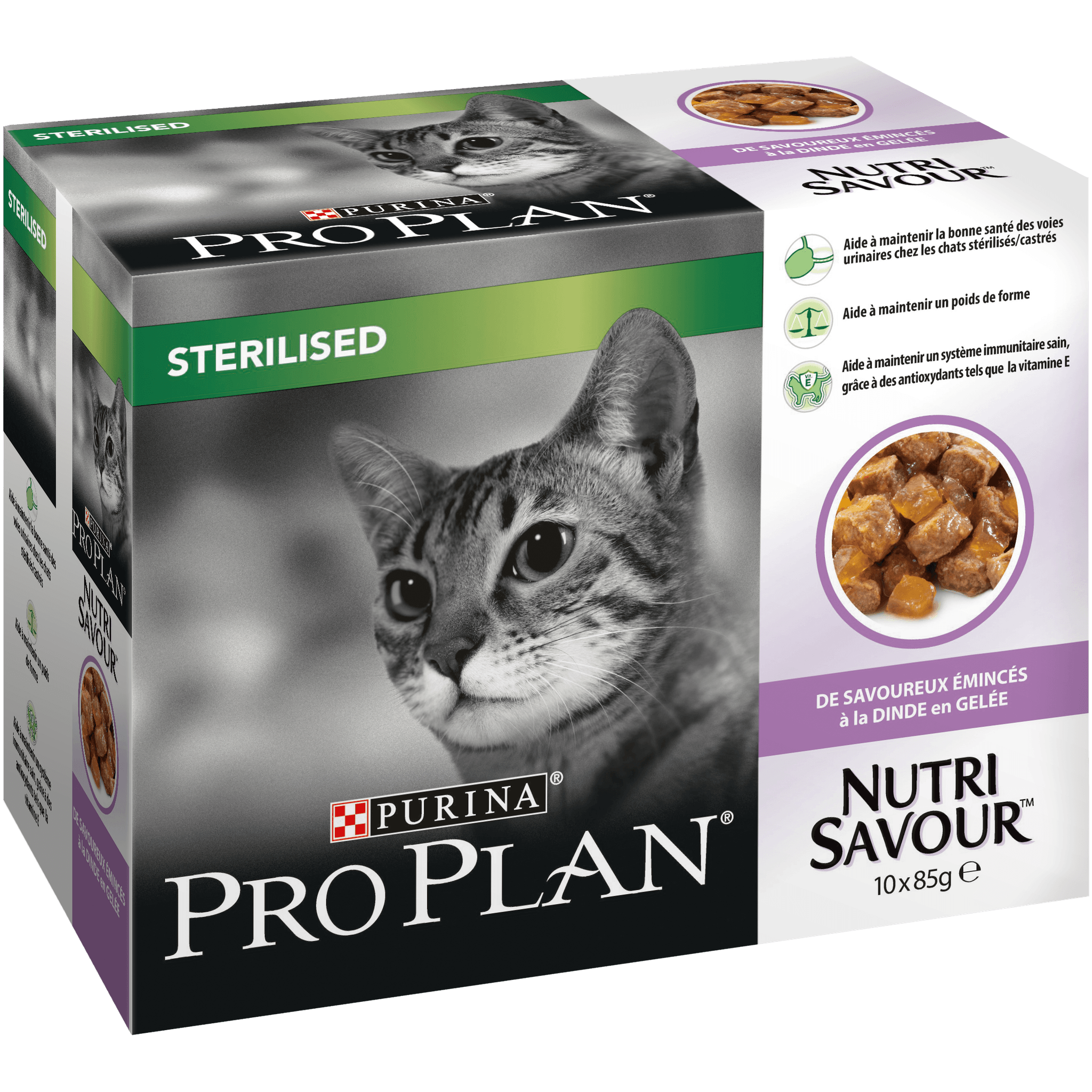 Purina Pro Plan - Purina Pro Plan - Chat Nutrisavour Sterilised Dinde x10 85 g - Image 1