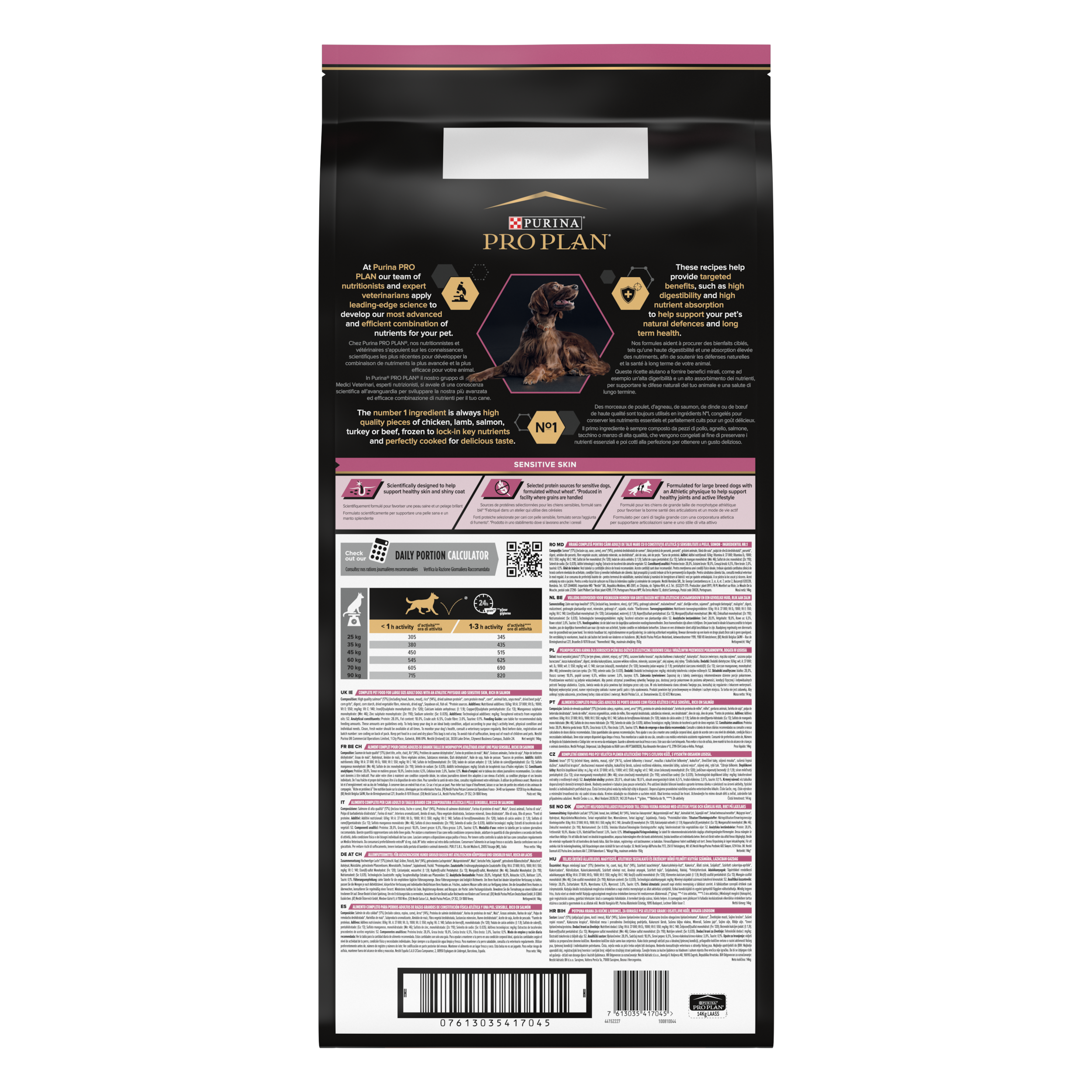 Purina Pro Plan - Croquettes chien Adulte Large Athletic Peau sensible Saumon 14 kg - PRO PLAN - Image 2