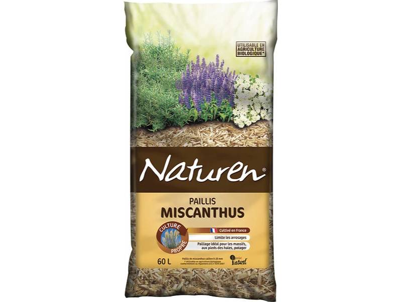 Naturen - Paillis de miscanthus naturel 60L – NATUREN - Image 1