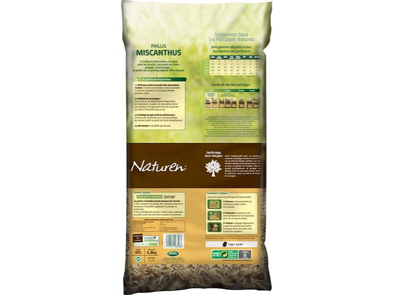Naturen - Paillis de miscanthus naturel 60L – NATUREN - Image 2