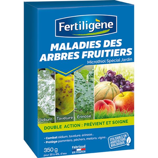 Fertiligène - Anti-maladies Arbres Fruitiers Fongicide Soufre 350g - FERTILIGENE - Image 1